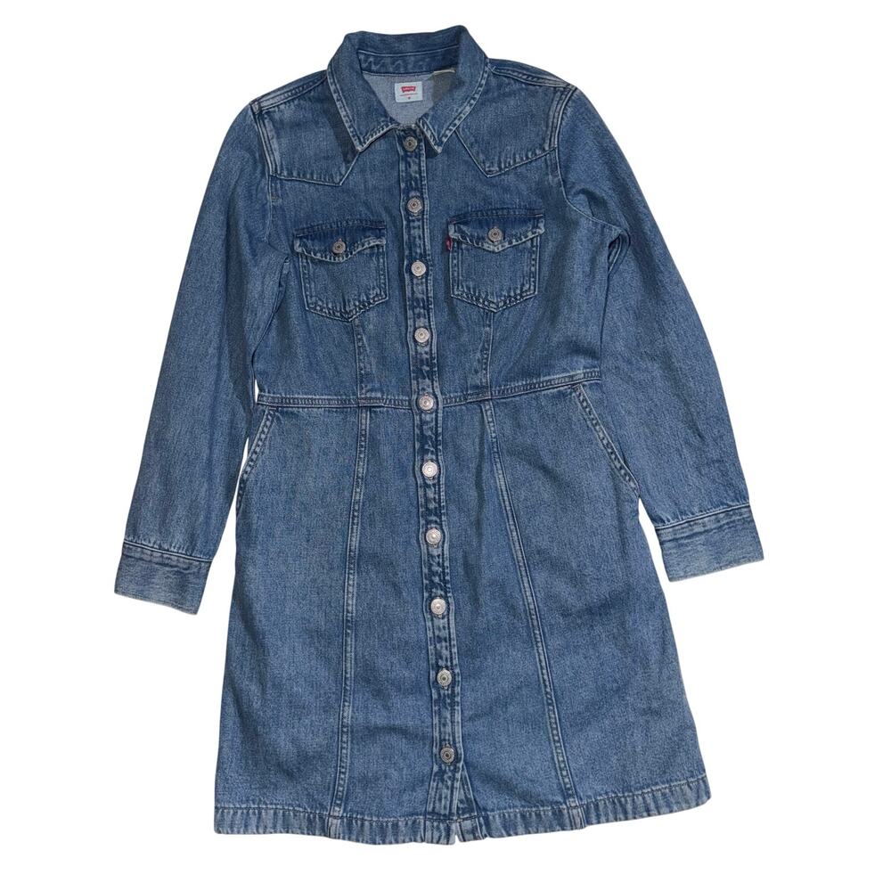 Levi’s Strauss women’s blue denim long sleeve dress - Picture 1 of 16